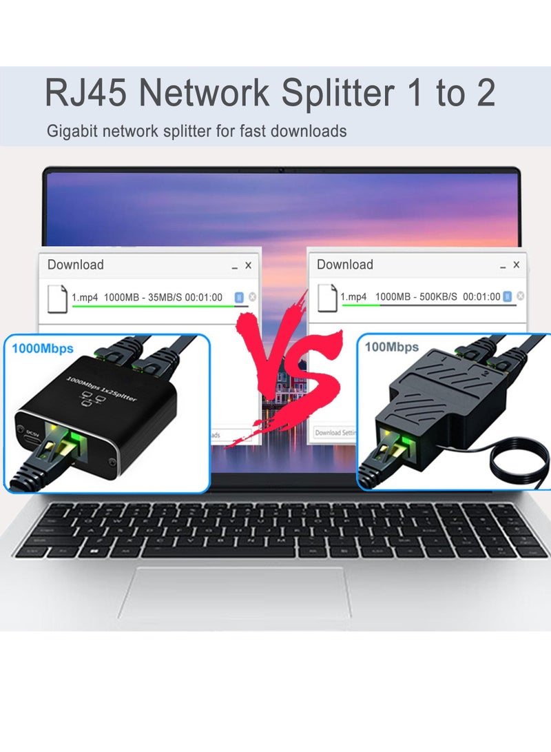 KASTWAVE RJ45 Network Splitter Adapter, Ethernet Cable Splitter, 1 to 3 Internet Splitter 1000Mbps High Speed LAN Network Splitter, 3 Devices Simultaneous Networking, for Cat5/5e/6/7/8 - Image 4