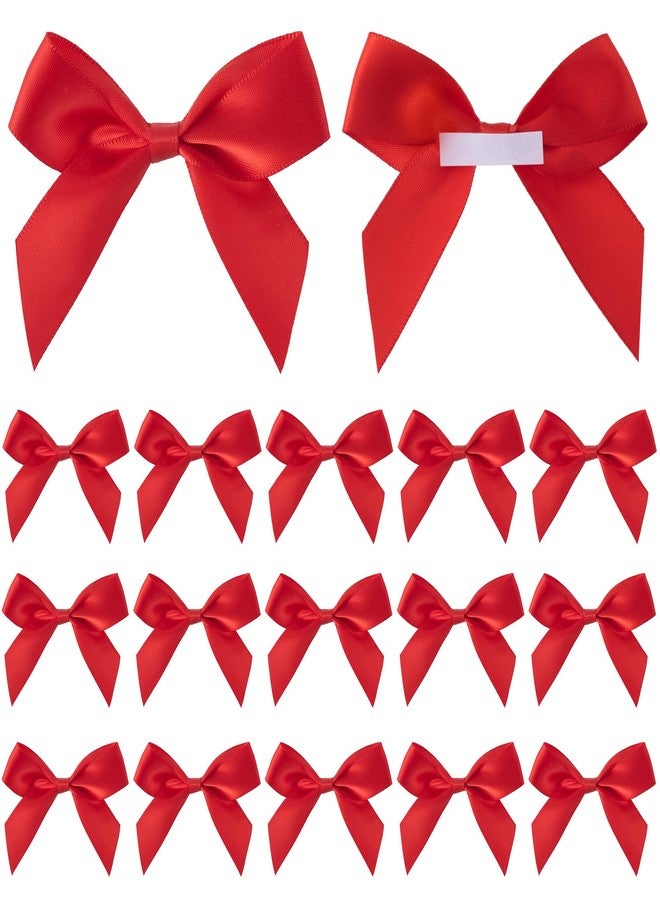 Mxxipp 15pcs Mini Gift Wrap Bows, Self-Adhesive Small Satin Ribbon Crafts Bow, Premade Tiny Bowknot for Christmas Wedding Birthday Party Decoration Flowers Cookies Gift Wrapping- Red - Image 1