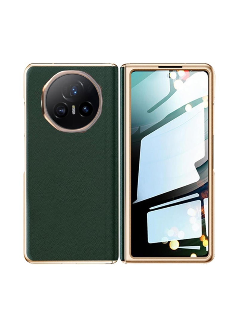 General - Case Compatible Honor Magic V3 2024, Deluxe Leather, Plated Frame Case with Privacy Screen Protector and Hinged Case for Magic V3 - Image 1