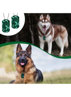 Saintrygo 24 Pcs Camouflage Dog Tags Military Acrylic Army Dog Tags Party Favors Camo Party Favors Camo Necklace with Metal Beaded Chain for Men Soldier Arm(Green)  - Image 5