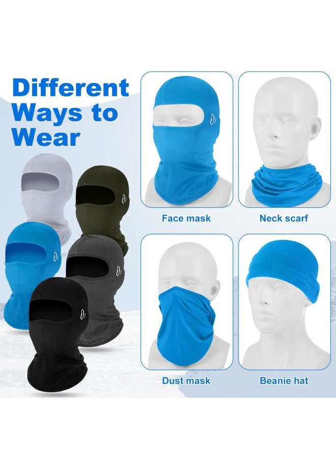 Suhine 5 Pcs Winter Balaclava Ski Mask Windproof Thermal Full Face Mask Cold Weather Balaclava with Reflective Stripe, Black,gray,army Green,dusty Blue,light Blue, One size - Image 5