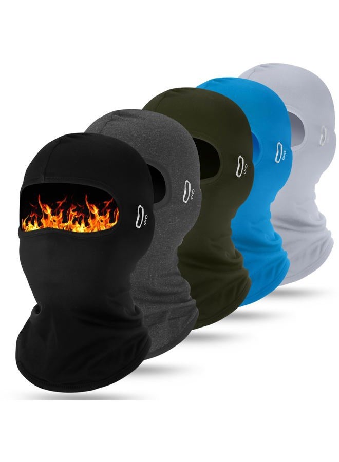 Suhine 5 Pcs Winter Balaclava Ski Mask Windproof Thermal Full Face Mask Cold Weather Balaclava with Reflective Stripe, Black,gray,army Green,dusty Blue,light Blue, One size - Image 1