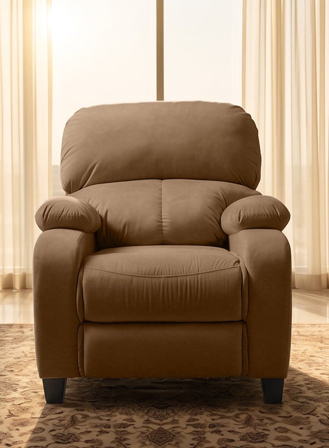 إن - هاوس NZ71 | كرسي استرخاء ثابت منجد بالمخمل - 90×85×95 سم - بني فاتح - Image 2
