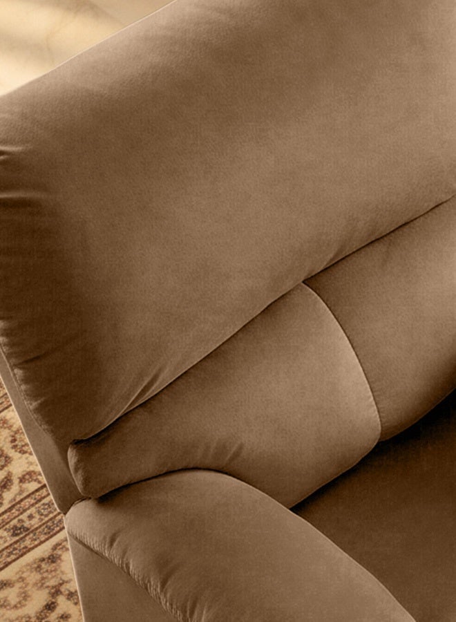 إن - هاوس NZ71 | كرسي استرخاء ثابت منجد بالمخمل - 90×85×95 سم - بني فاتح - Image 4