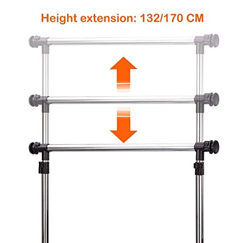 EMNDR Stainless Steel Portable Floor Clothes Drying Rack Dryer Hanger Nappies, Undergarments, Towels Rack, Single Towel Rack - Image 4
