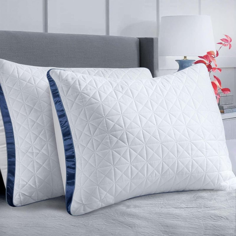 Slybear Pillows Standard Size Set of 2 Cooling Hotel Luxury Bed Pillows for Sleeping 2 Pack, Supportive Breathable Down Alternative Gusset Standard Pillow for Side Stomach or Back Sleepers - Image 1