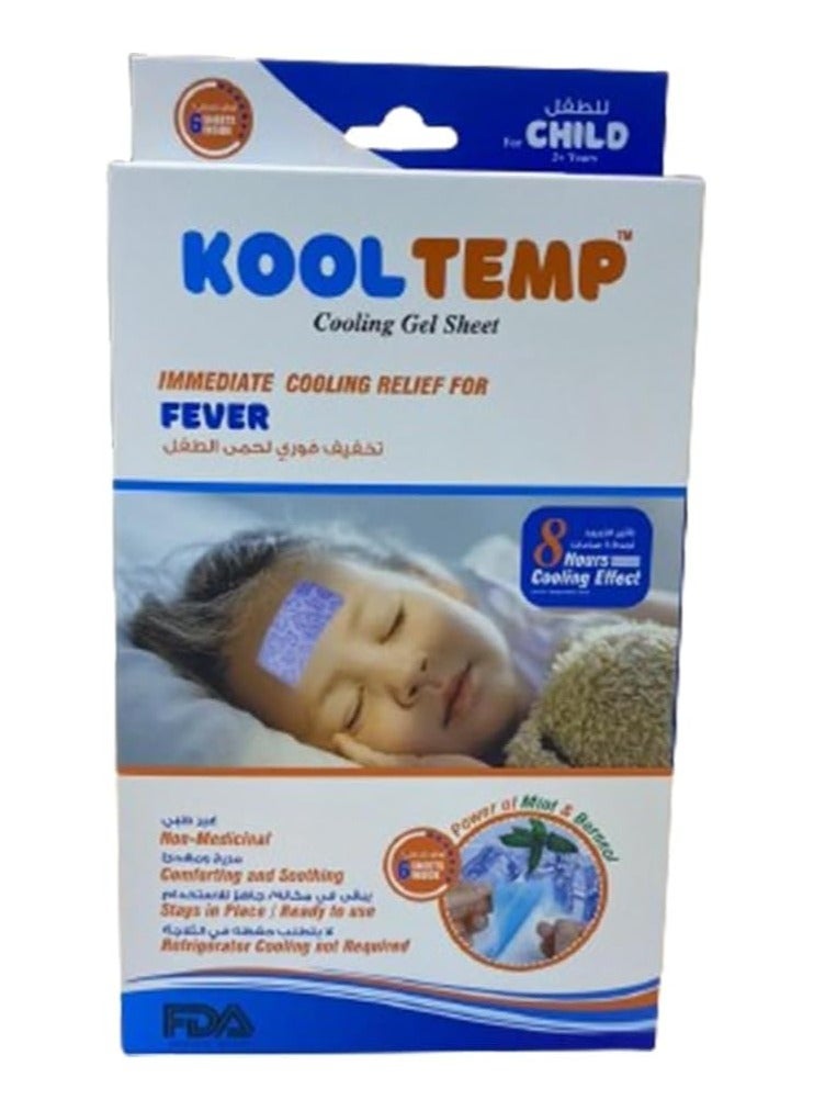 Kool Temp Cooling Gel Sheet Baby's Fever 6 Sheets - Image 1