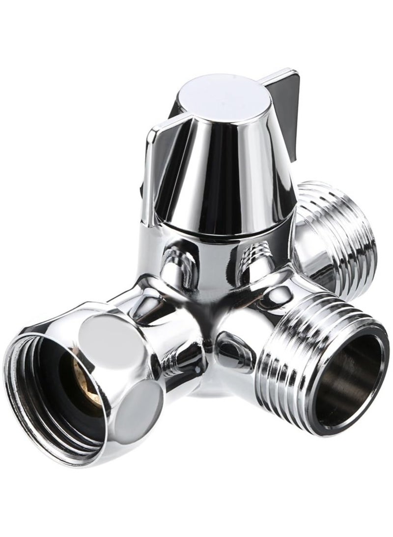 Solid Brass Shower Diverter Valve,Handheld Shower and Shower Head Shower 2-Way Diverter for Handshower Universal Component, Replacement Part for Hand Held Showerhead/Fixed Spray Head - Image 1