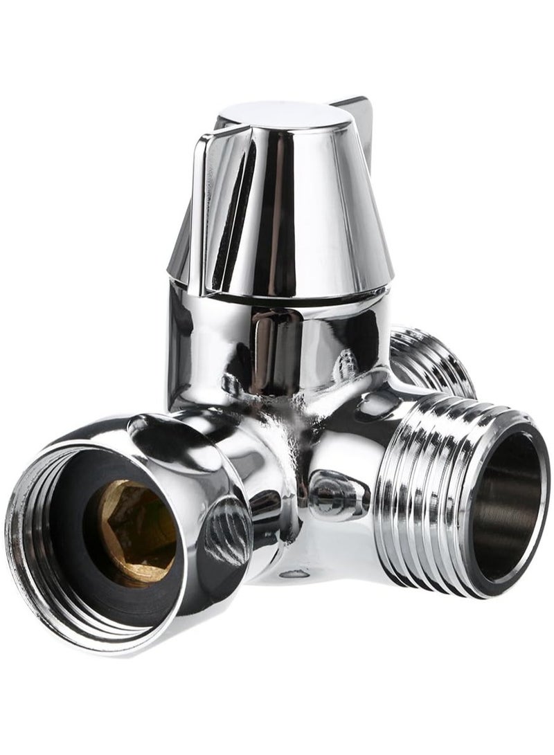 Solid Brass Shower Diverter Valve,Handheld Shower and Shower Head Shower 2-Way Diverter for Handshower Universal Component, Replacement Part for Hand Held Showerhead/Fixed Spray Head - Image 2