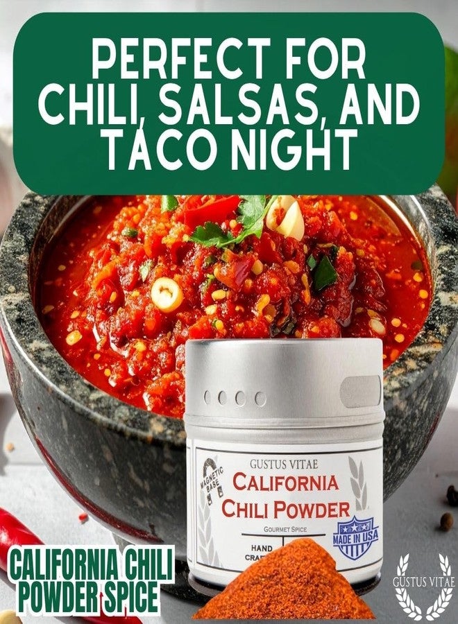 GUSTUS VITAE California Chili Powder | Gourmet Spice | All Natural Chili Powder | Non GMO | Handcrafted, Small Batch | Artisanal Seasoning | Made in USA | GLP-1 Friendly | Sustainably Sourced | Ultra Premium Spice | Magnetic Tin | Gustus Vitae - Image 5