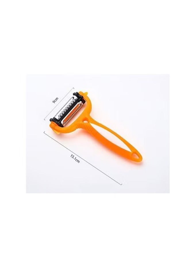 مقشرة خضار وفواكه 3 في 1 من الستانلس ستيل – متعددة الوظائف (قطاعة مستقيمة، مشرشرة، جوليان) – قطعة واحدة( متعدد الألوان) - Image 3