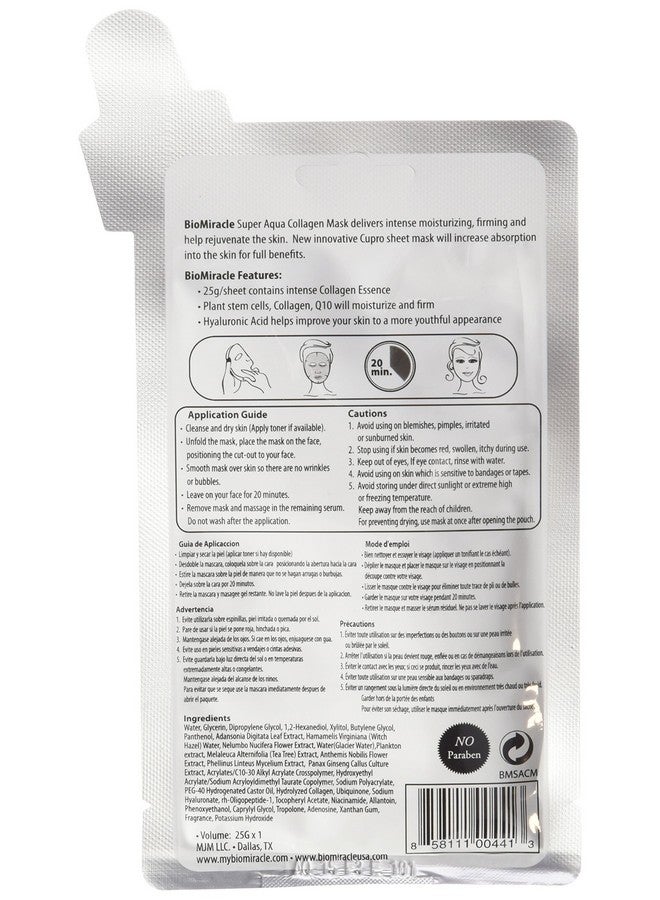BioMiracle Bio-Miracle Super Aqua Collagen Essence Mask, 10 Count  - Image 2