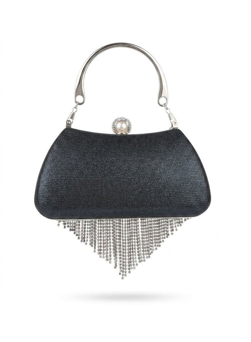 Women's handbag and crossbody bag adorned with shimmering chains and sequins, perfect for weddings and proms. - Image 2