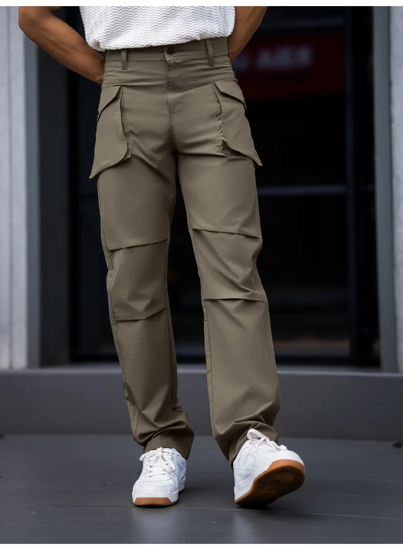 Maniac  Maniac Mens Solid Light Grey Submarine Cargo Flap Pocket for Men | Best Price UAE