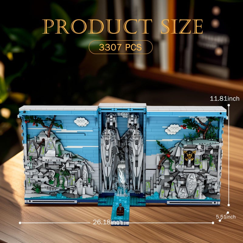 Reobrix Books of The Kings Bookshelf Set with Light, Book House Building Kit 66039, Bookshelf Home Decor, Movie Theme Style, 3307 PCS Bookshelf Model Playset, Gift for Boys Girls 14+ and Adults - Image 5