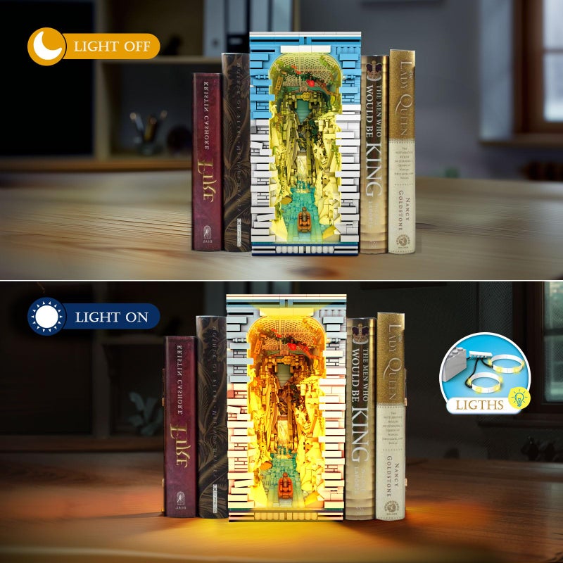 Reobrix Books of The Kings Bookshelf Set with Light, Book House Building Kit 66039, Bookshelf Home Decor, Movie Theme Style, 3307 PCS Bookshelf Model Playset, Gift for Boys Girls 14+ and Adults - Image 3