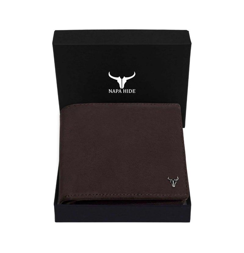 NAPA HIDE Top Grain Genuine Leather Wallet for Men (BROWNHUNTER) - Image 1