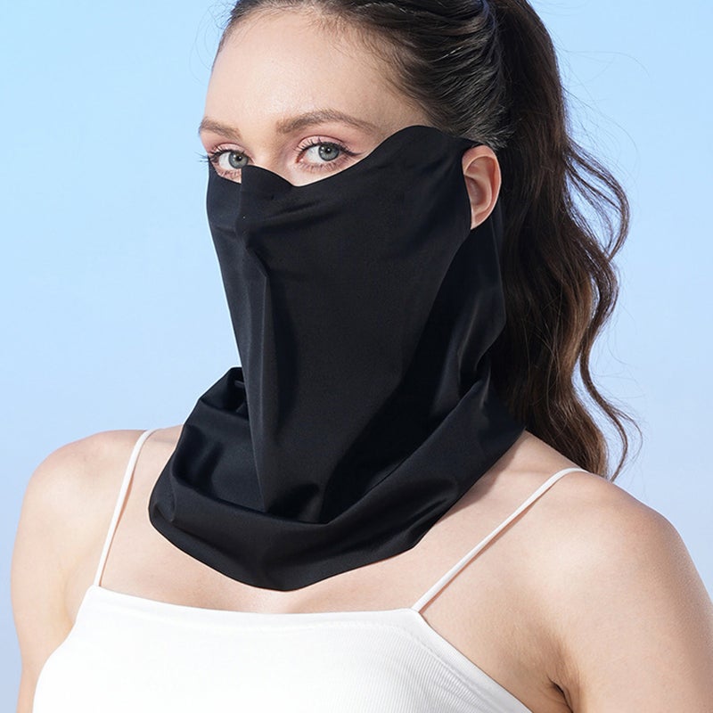 Riding Face Mask Sun Guard Neck Gaiter UPF50+ Lightweight Breathable for Men Women Summer Black - Image 4