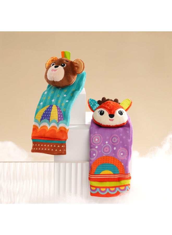 Sozzy Baby Bell Toy Baby Wrist Strap Socks Watch Strap Decoration Baby Toy 0-1 Years Old Puzzle-Color:Cute Bear Socks - Image 5