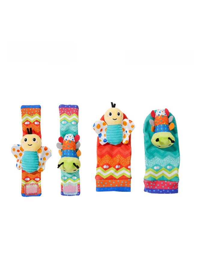 Sozzy Baby Bell Toy Baby Wrist Strap Socks Watch Strap Decoration Baby Toy 0-1 Years Old Puzzle-Color:Cute Bear Socks - Image 4