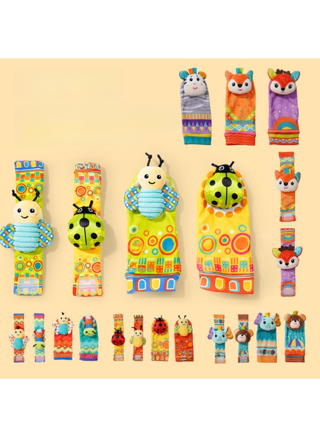 Sozzy Baby Bell Toy Baby Wrist Strap Socks Watch Strap Decoration Baby Toy 0-1 Years Old Puzzle-Color:Cute Bear Socks - Image 2
