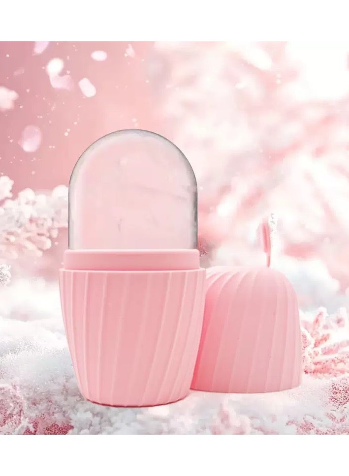 Ice Face Roller, Reusable Silicone Mold Face Massage Eye Facial Beauty Skin Care Tools Apply Ice for Shrink Pores Anti Wrinkle Reduce Puffiness Improve Skin Elasticity, Striped - Image 1