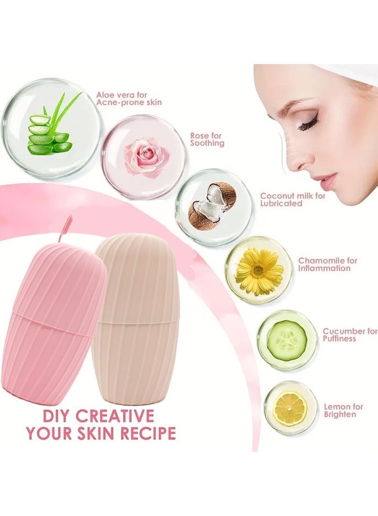 Ice Face Roller, Reusable Silicone Mold Face Massage Eye Facial Beauty Skin Care Tools Apply Ice for Shrink Pores Anti Wrinkle Reduce Puffiness Improve Skin Elasticity, Striped - Image 4