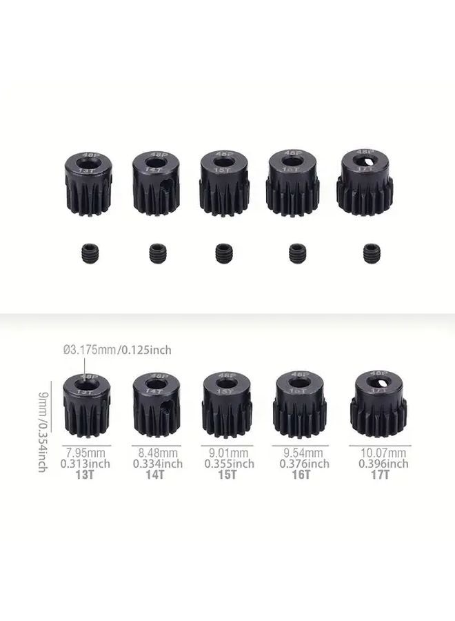 5pcs 48DP 13T-17T Metal Pinion Motor Gear Combo Set for 1 10 RC Model Car - Image 1