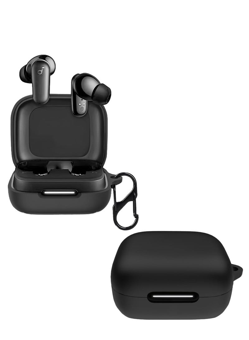 Silicone Case Cover Compatible with Anker Soundcore P30i True Wireless Earbuds, Protective Earphones Skin Cover with Keychain Hook, Charging Port Accessible, Front LED Visible  - Image 1