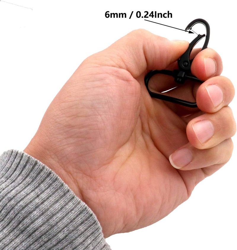 BIKICOCO 1-1/2'' Swivel Trigger Lever Push Gate Snap Hook Lobster Claw Clasp Spring Loaded Clip, Oval Ring Ended - Pack of 20 - Image 4