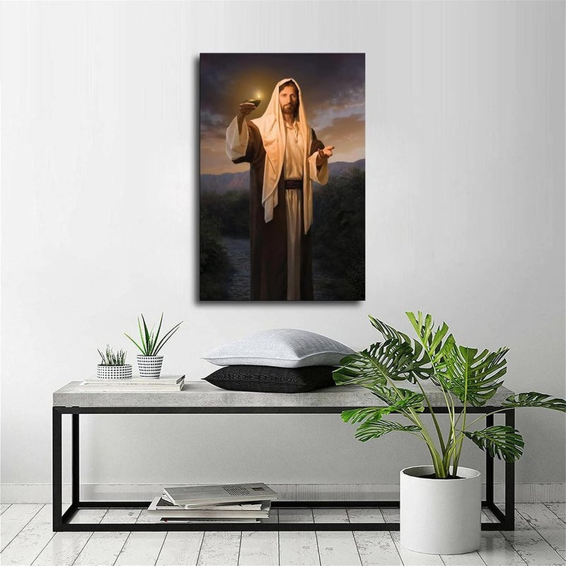 FireDeer Catholic Jesus Poster Print On Canvas Painting Christian God Pictures for Living Room No Frame (Kindly Light,12x18inch) - Image 5