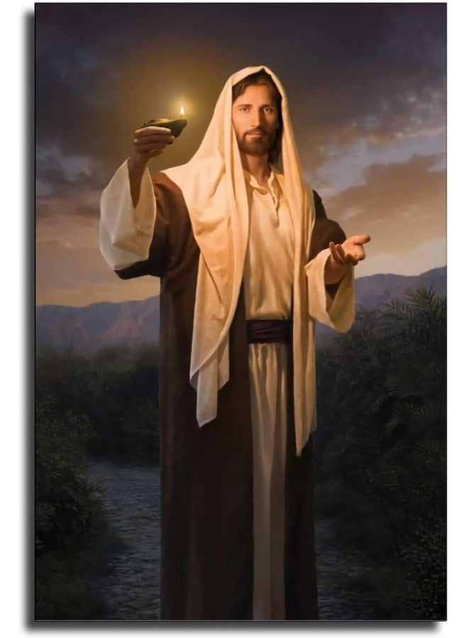 FireDeer Catholic Jesus Poster Print On Canvas Painting Christian God Pictures for Living Room No Frame (Kindly Light,12x18inch) - Image 1