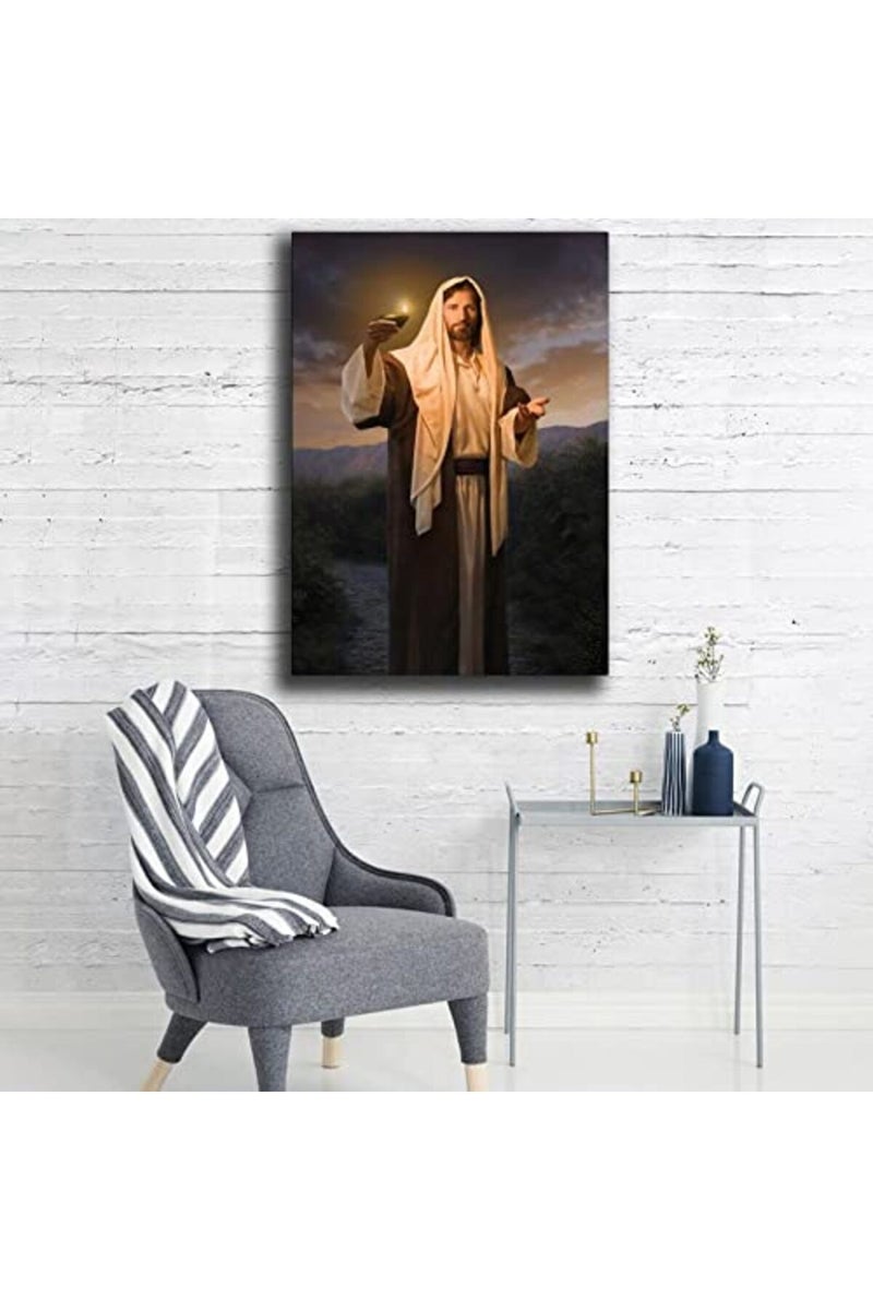 FireDeer Catholic Jesus Poster Print On Canvas Painting Christian God Pictures for Living Room No Frame (Kindly Light,12x18inch) - Image 3