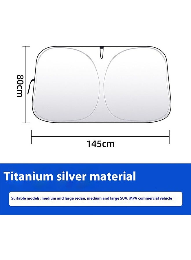 TodyJeyHo Car Titanium Silver Front Sunshade,Ultra-Light Curtains for Car Side Window Sun Protection Cover Foldable Anti Glare Heat Resistant,Large - Image 2