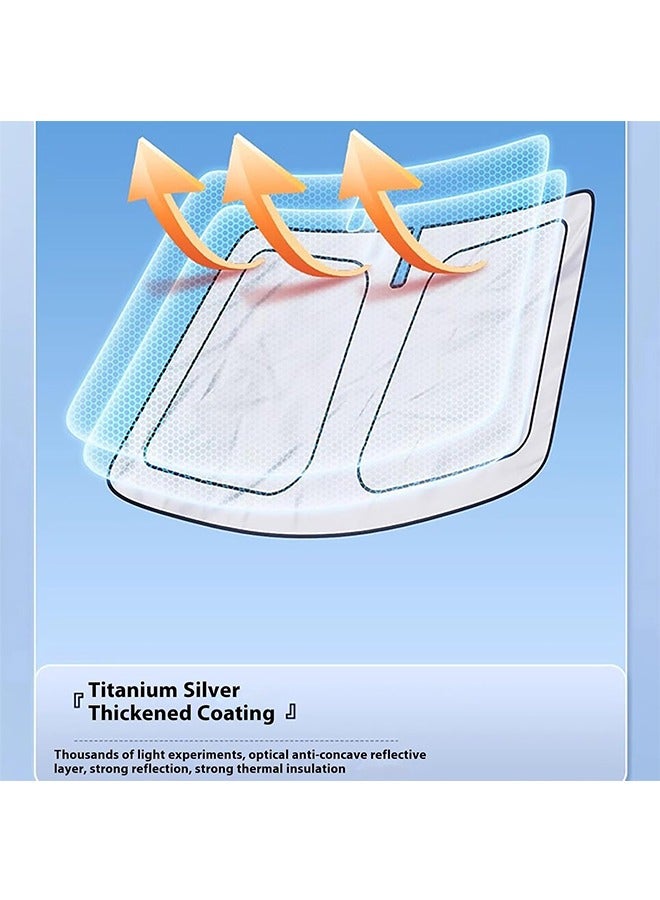 TodyJeyHo Car Titanium Silver Front Sunshade,Ultra-Light Curtains for Car Side Window Sun Protection Cover Foldable Anti Glare Heat Resistant,Large - Image 5