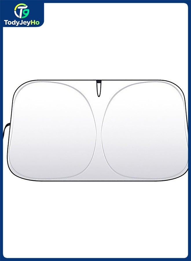 TodyJeyHo Car Titanium Silver Front Sunshade,Ultra-Light Curtains for Car Side Window Sun Protection Cover Foldable Anti Glare Heat Resistant,Large - Image 1