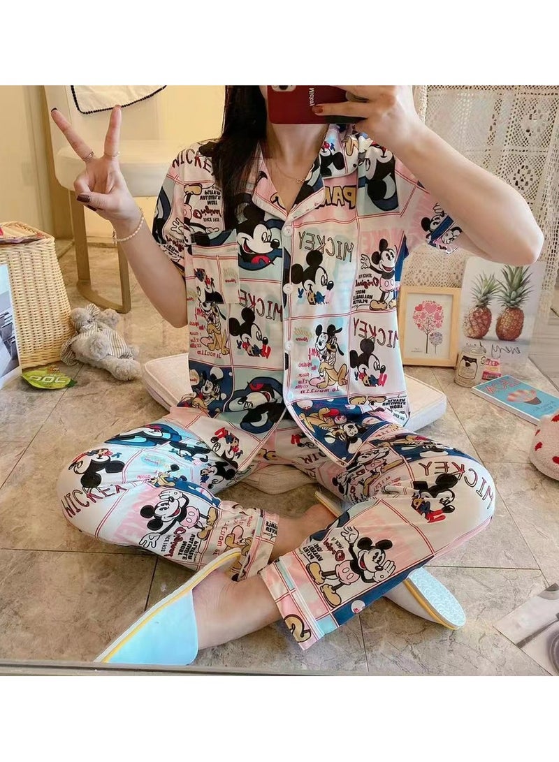 DubaiGallery Women's Pack Of 2 Top And Bottom Pyjama Set