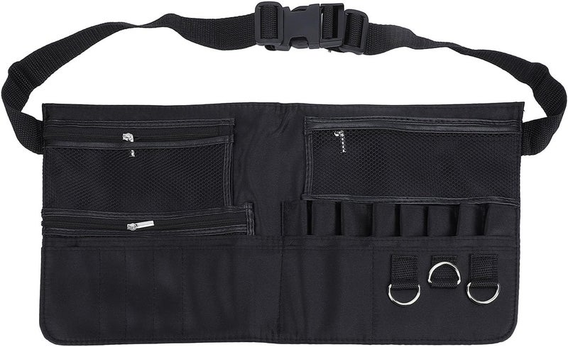 Makeup Brush Waist Bag Professional Cosmetic Makeup Brush Bag with Artist Belt Strap Multi Pocket Cosmetic Brush Pouch Holder Organizer Adjustable MakeupBrush Belt