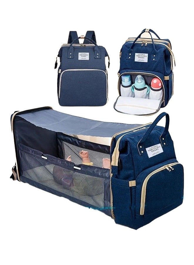 MIXDE Mommy bag, large capacity, mother, baby, baby. Mommy goes out, multifunctional folding bed bag, backpack, backpack, shoulders - Image 1