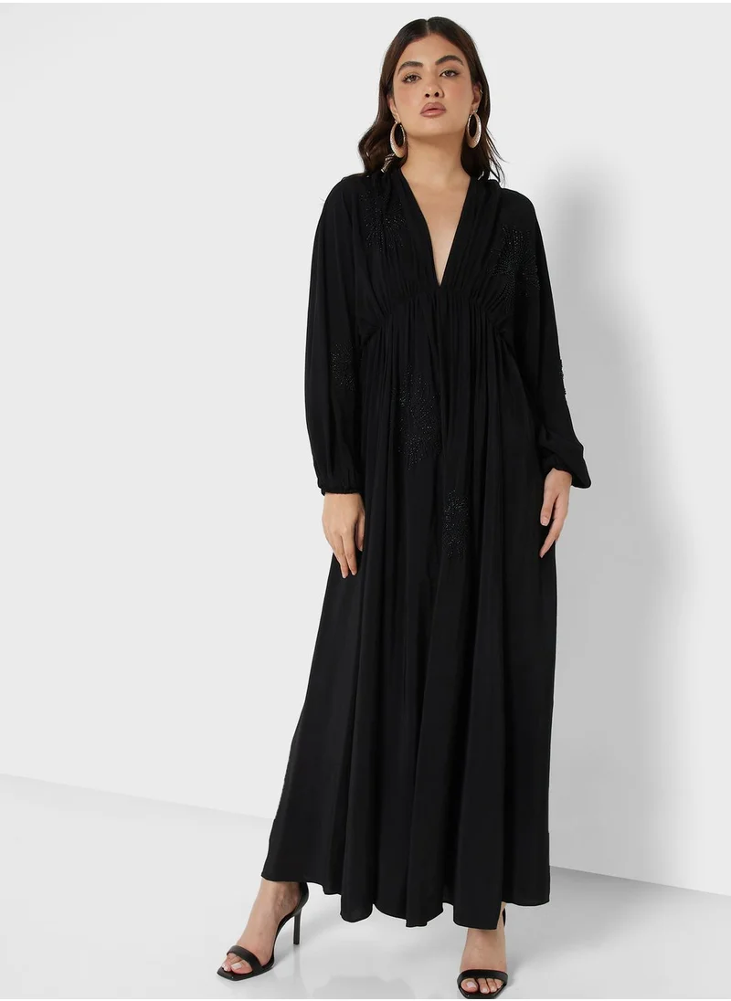 نوكتورن Flared Sleeve Embroidered Dress