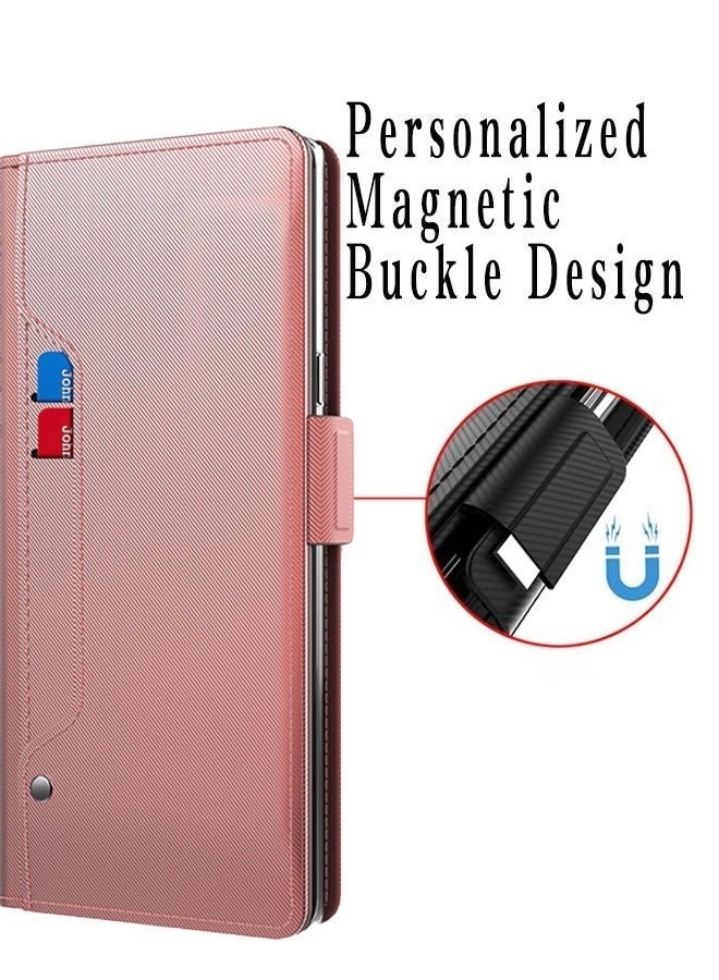 Huawei Nova Y91 Case Cover with Card Wallet Slots Bracket Holder TPU + PU Leather Flip Case Back Cover Equipped with a Small Mirror,Waterproof Anti Drop Anti Oil Phone Case for Huawei nova Y91  - Image 3