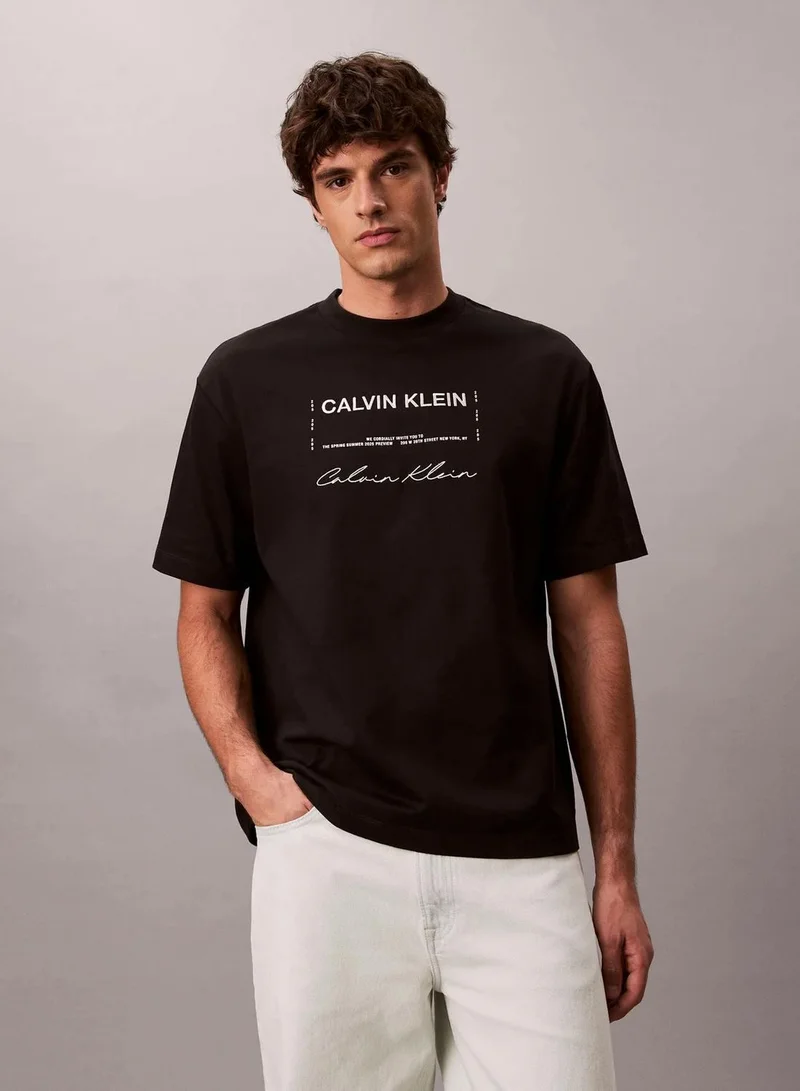 Dual Logo Graphic Relaxed T-Shirt
