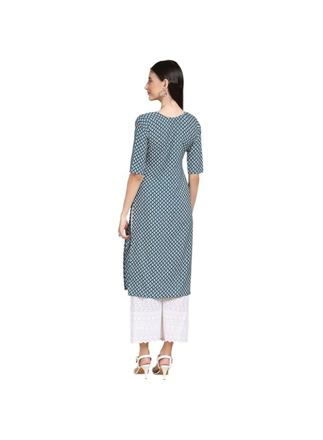 Pinkmint store Women's Crepe Print Straight Kurta [Pack of 4] XL - Image 4