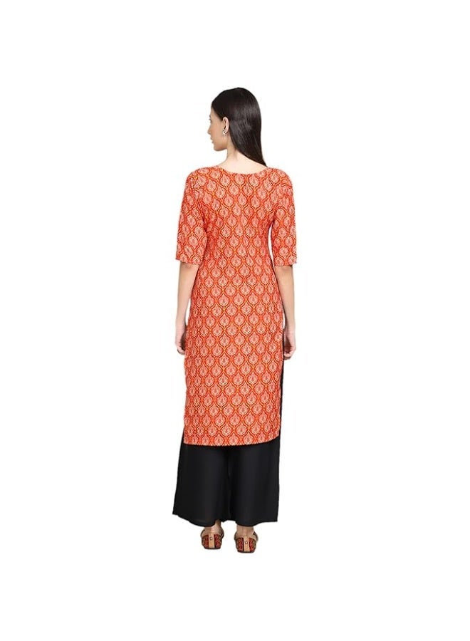 Pinkmint store Women's Crepe Print Straight Kurta [Pack of 4] XL - Image 2
