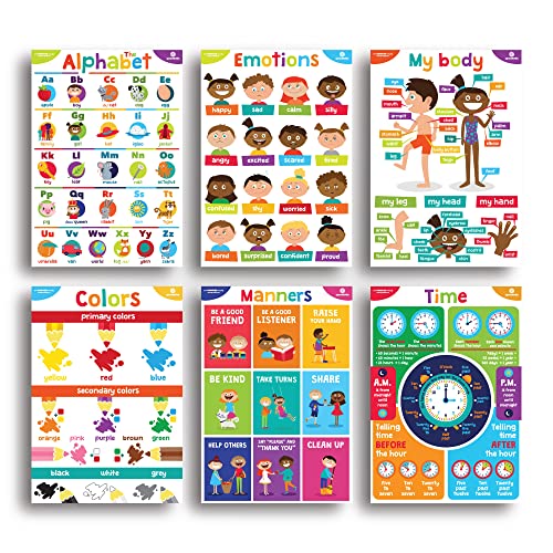 Sproutbrite 18 Educational Posters for Toddlers - Classroom Decorations - Kindergarten Homeschool Supplies Materials - Preschool Learning Decor - ABC Poster Charts for Distance Learning (Bright) - Image 5