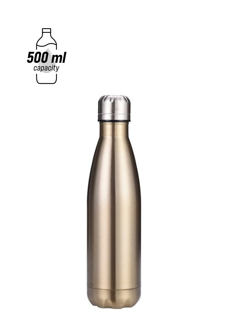 500ml Double-Layer Stainless Steel Insulated Cup Large Capacity Cola Bottle Sports Water Cup Vacuum Flask Simplicity Atmosphere