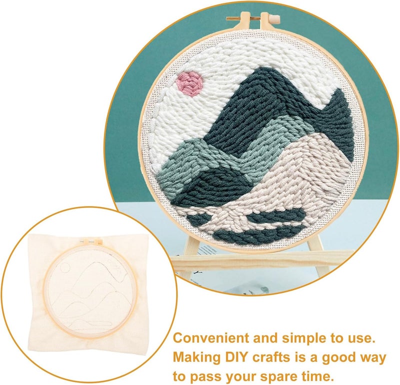 BESTonZON Punch Needle Kit for Beginners and DIY Craft Making Set with 20cm Embroidery Hoop, Fabric, Wool Yarn, and Wooden Punch Needle Tool for Needlework Embroidery Projects - Image 3
