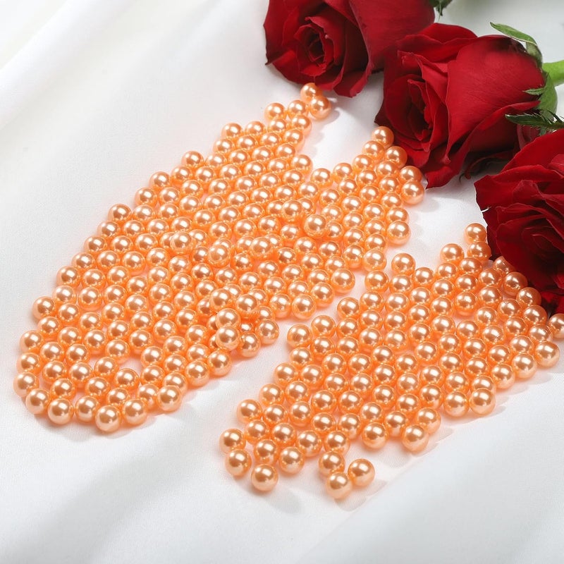 Angzhia 2200 حبة من خرز اللؤلؤ الصناعي المصنوع من الـ ABS بدون ثقوب، مناسبة لملء الأواني، أو للاستخدام في صناديق التجميل، أو كأجزاء للأعمال اليدوية، أو لتزيين الطاولات، أو للأعراس، أو لحفلات الميلاد، أو لتزيين المنزل (لون ذهبي فاتح، قطر 6 مم) - Image 3