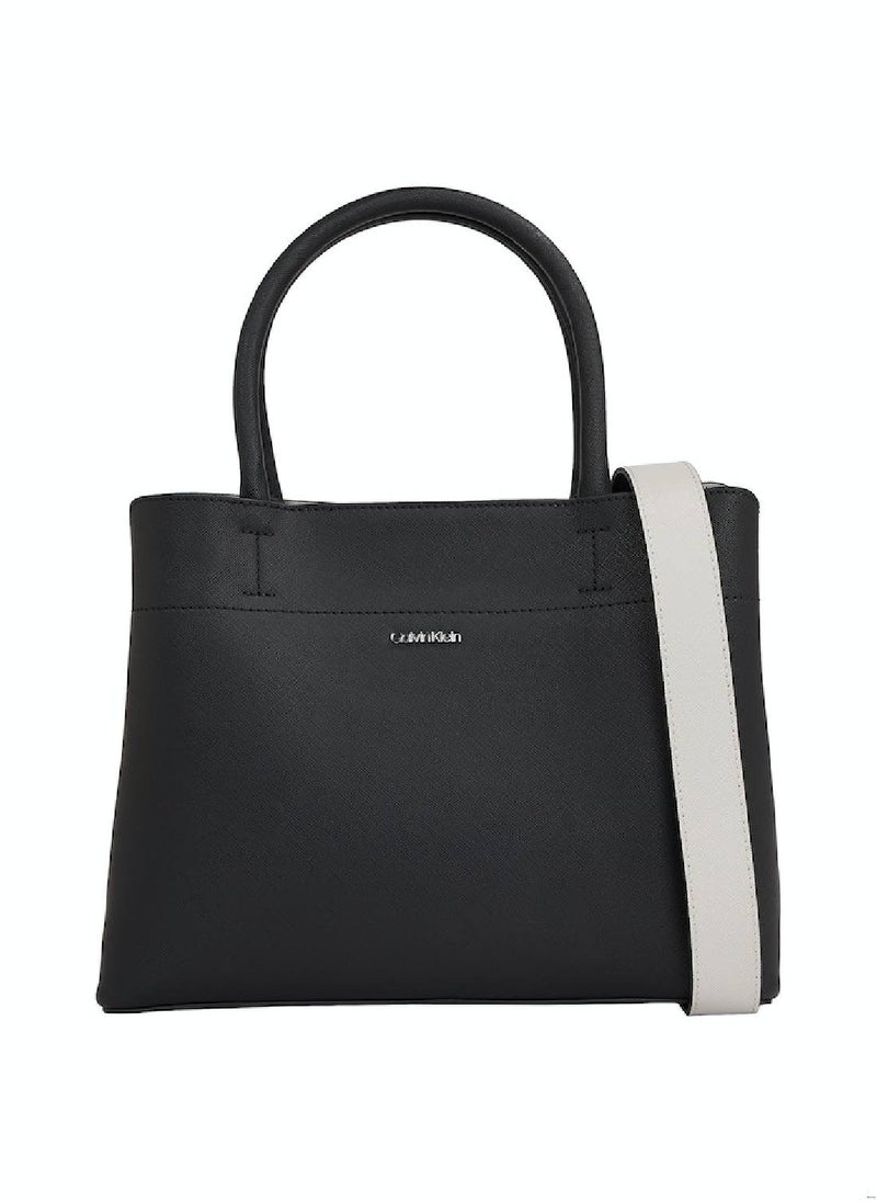 CALVIN KLEIN Women's Medium Crossbody Tote Bag - faux leather, Black  - Image 1