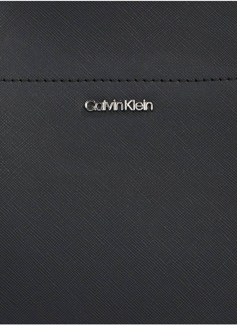 CALVIN KLEIN Women's Medium Crossbody Tote Bag - faux leather, Black  - Image 4